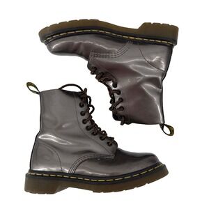 Dr Martens Pascal Boots Women 6  Bronze Metallic Leather 8 Eye Lace Up